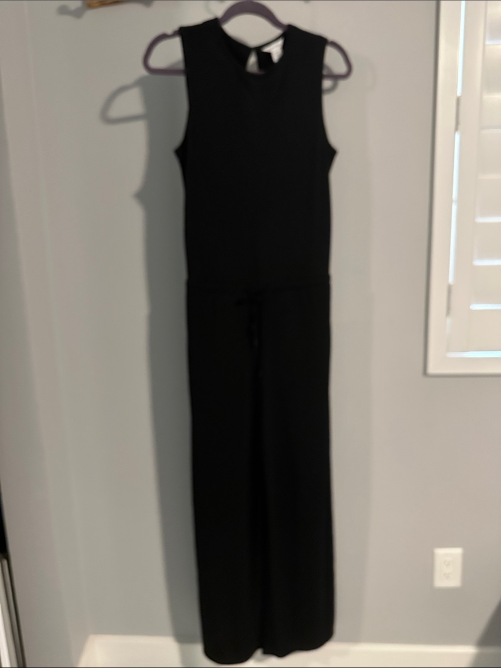 Calvin Klein Black Sleeveless Tie-Waist Wide-Leg Jumpsuit